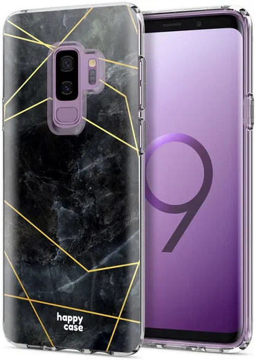 HappyCase Samsung Galaxy S9 Plus Hoesje Flexibel TPU Zwart Marmer afbeelding 2