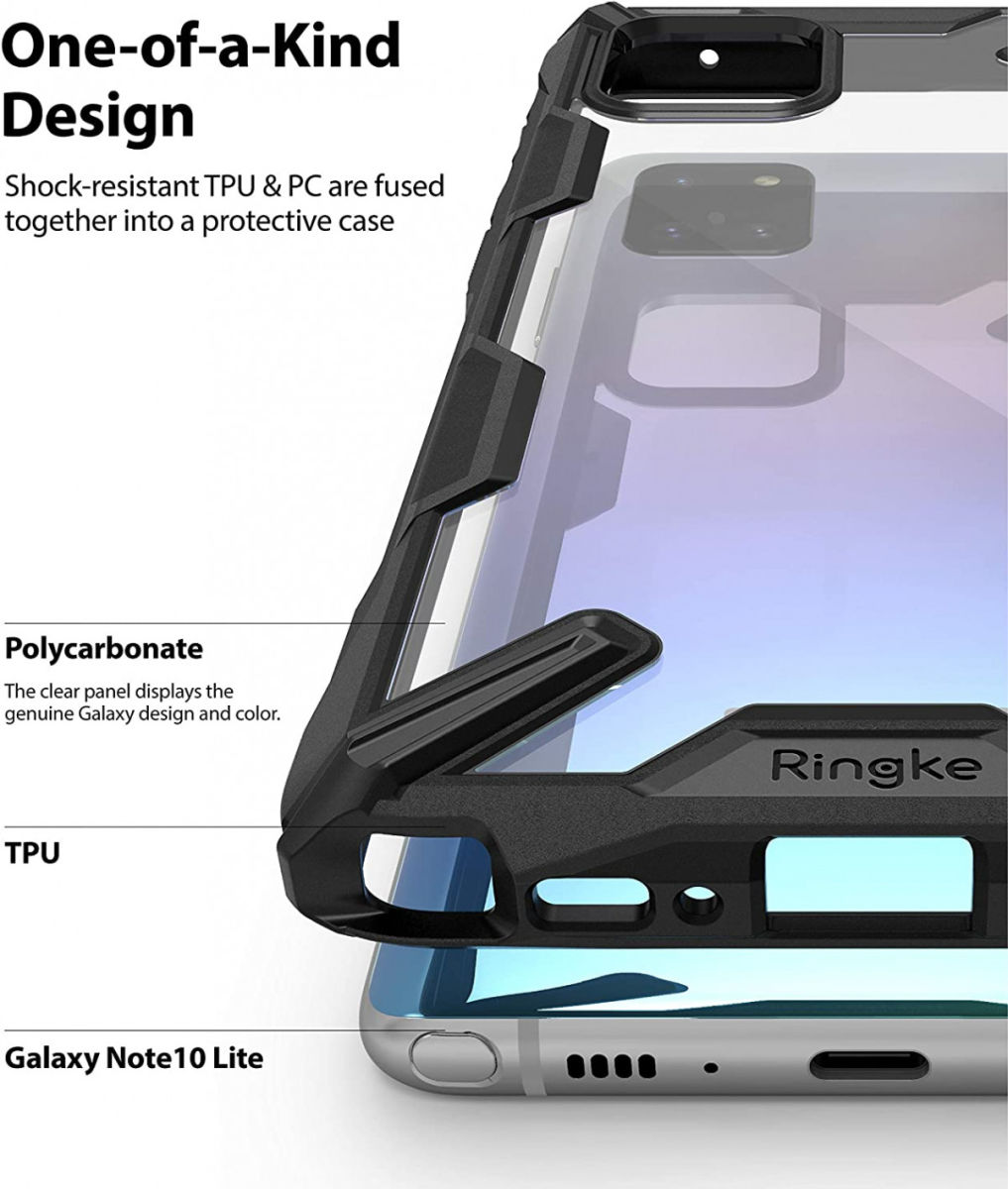 Ringke Fusion X Samsung Galaxy Note 10 Lite Hoesje Zwart afbeelding 2