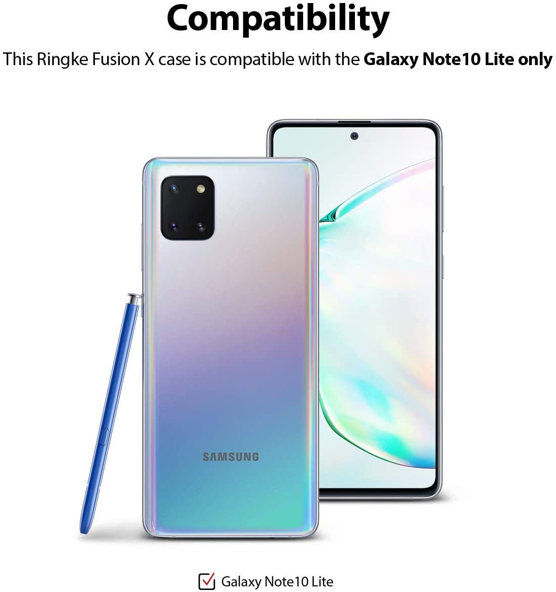 Ringke Fusion X Samsung Galaxy Note 10 Lite Hoesje Zwart afbeelding 6