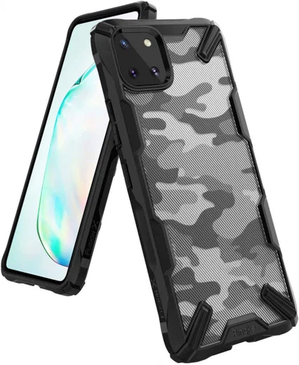 Ringke Fusion X Samsung Galaxy Note 10 Lite Hoesje Camo Design Zwart afbeelding 1