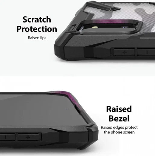 Ringke Fusion X Samsung Galaxy Note 10 Lite Hoesje Camo Design Zwart afbeelding 3