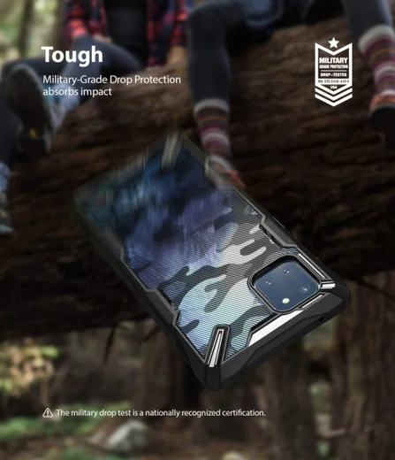Ringke Fusion X Samsung Galaxy Note 10 Lite Hoesje Camo Design Zwart afbeelding 5