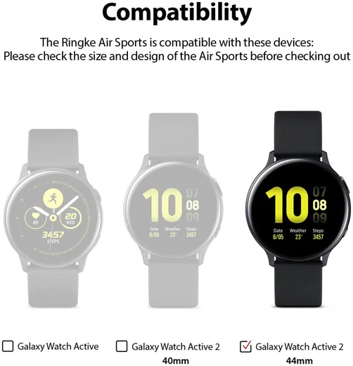Ringke Air Sports Samsung Galaxy Watch Active 2 44MM Case Zwart afbeelding 11