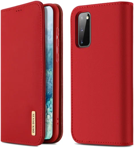 Dux Ducis Wish Series Samsung Galaxy S20 Plus Leren Hoesje Rood afbeelding 1