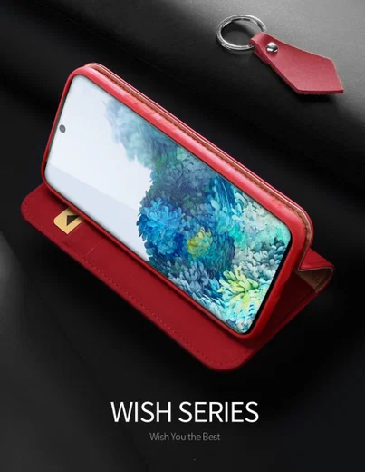 Dux Ducis Wish Series Samsung Galaxy S20 Plus Leren Hoesje Rood afbeelding 2