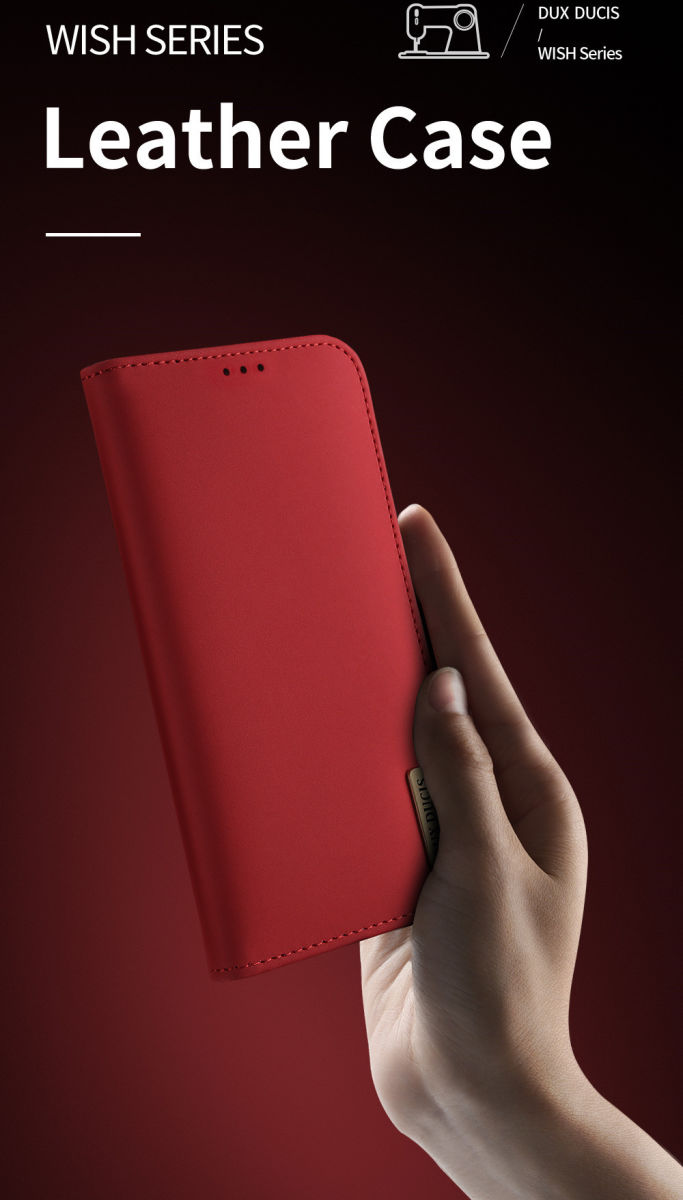 Dux Ducis Wish Series Samsung Galaxy S20 Plus Leren Hoesje Rood afbeelding 4