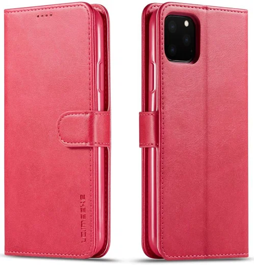 Apple iPhone 11 Pro Max Stand Portemonnee Bookcase Hoesje Rood afbeelding 2