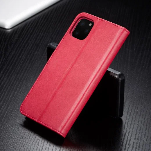 Apple iPhone 11 Pro Max Stand Portemonnee Bookcase Hoesje Rood afbeelding 6