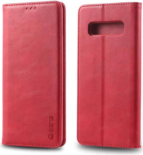 AZNS Retro Samsung Galaxy S10 5G Portemonnee Stand Hoesje Rood afbeelding 4