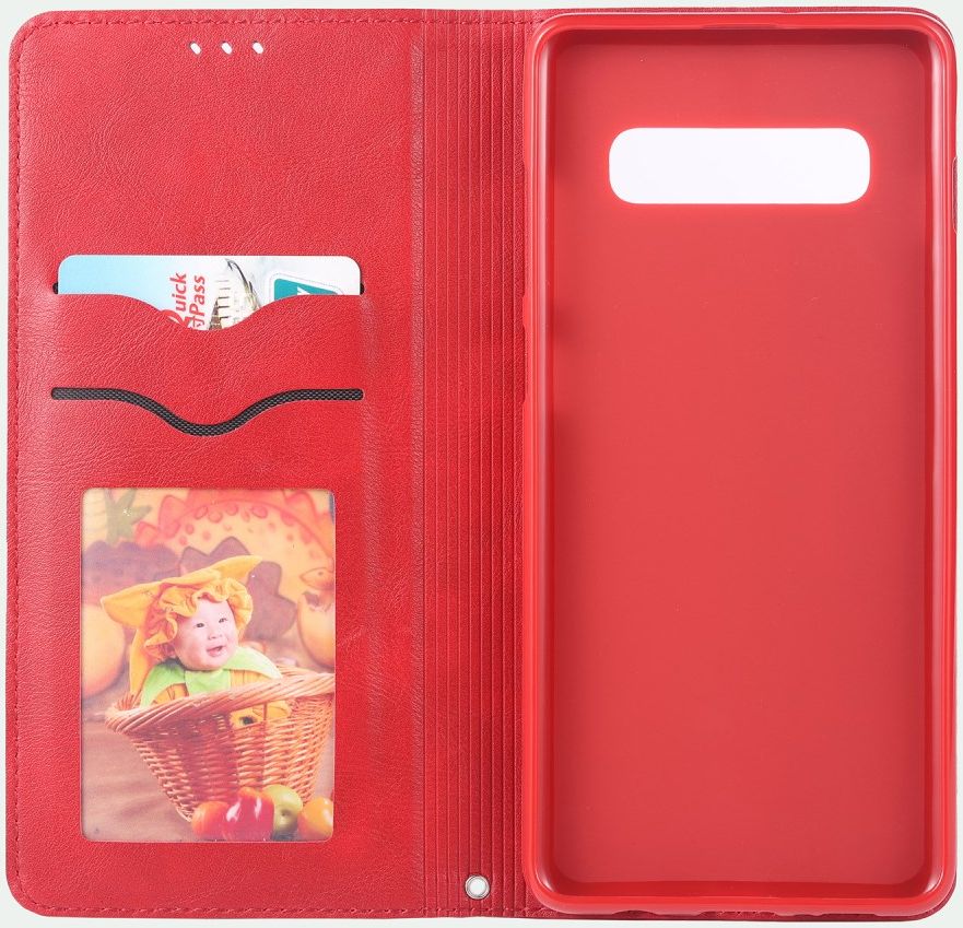 AZNS Retro Samsung Galaxy S10 5G Portemonnee Stand Hoesje Rood afbeelding 3
