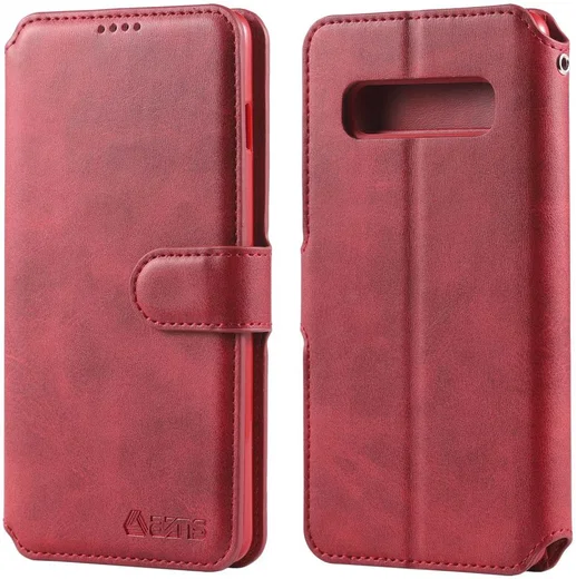 AZNS Samsung Galaxy S10 5G Portemonnee Hoesje Kunstleer Rood afbeelding 3