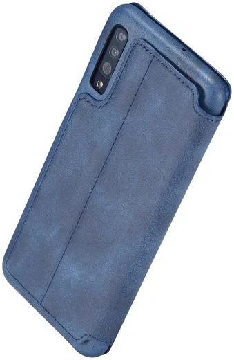 Samsung Galaxy A70 Hoesje Retro Bookcase met Kaarthouder Blauw afbeelding 7