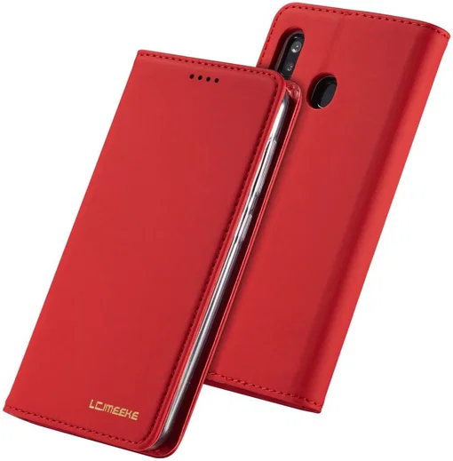 Samsung Galaxy A40 Hoesje Wallet Bookcase Kunstleer Rood afbeelding 6