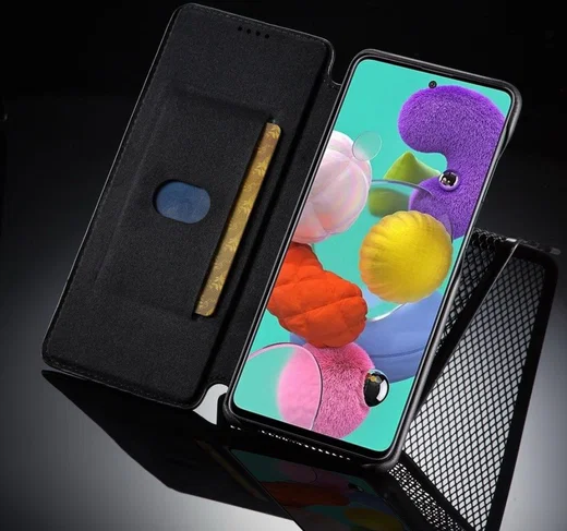 Samsung Galaxy A51 Hoesje Vintage Bookcase met Kaarthouder Zwart afbeelding 9