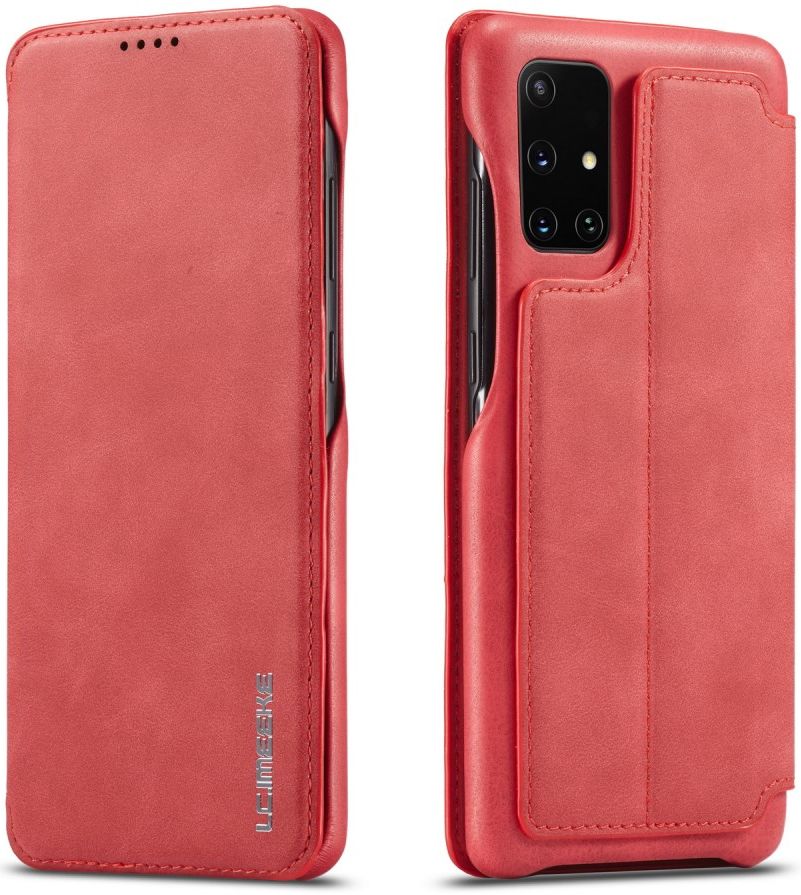 Samsung Galaxy A51 Hoesje Vintage Bookcase met Kaarthouder Rood afbeelding 6