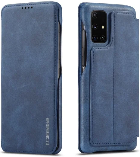 Samsung Galaxy A51 Hoesje Vintage Bookcase met Kaarthouder Blauw afbeelding 8