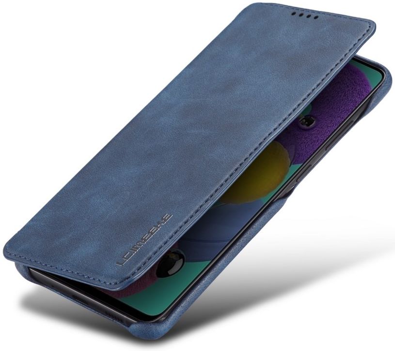 Samsung Galaxy A51 Hoesje Vintage Bookcase met Kaarthouder Blauw afbeelding 1