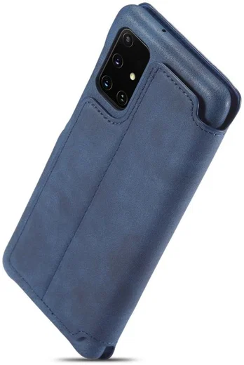 Samsung Galaxy A51 Hoesje Vintage Bookcase met Kaarthouder Blauw afbeelding 6