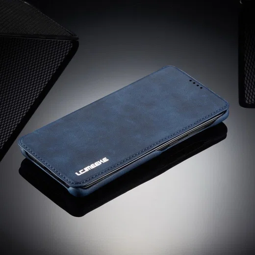 Samsung Galaxy A51 Hoesje Vintage Bookcase met Kaarthouder Blauw afbeelding 10