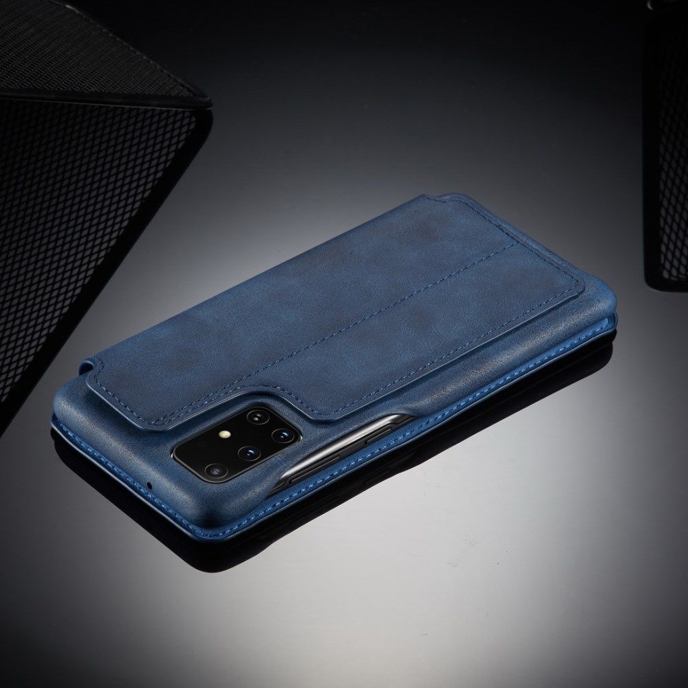 Samsung Galaxy A51 Hoesje Vintage Bookcase met Kaarthouder Blauw afbeelding 11