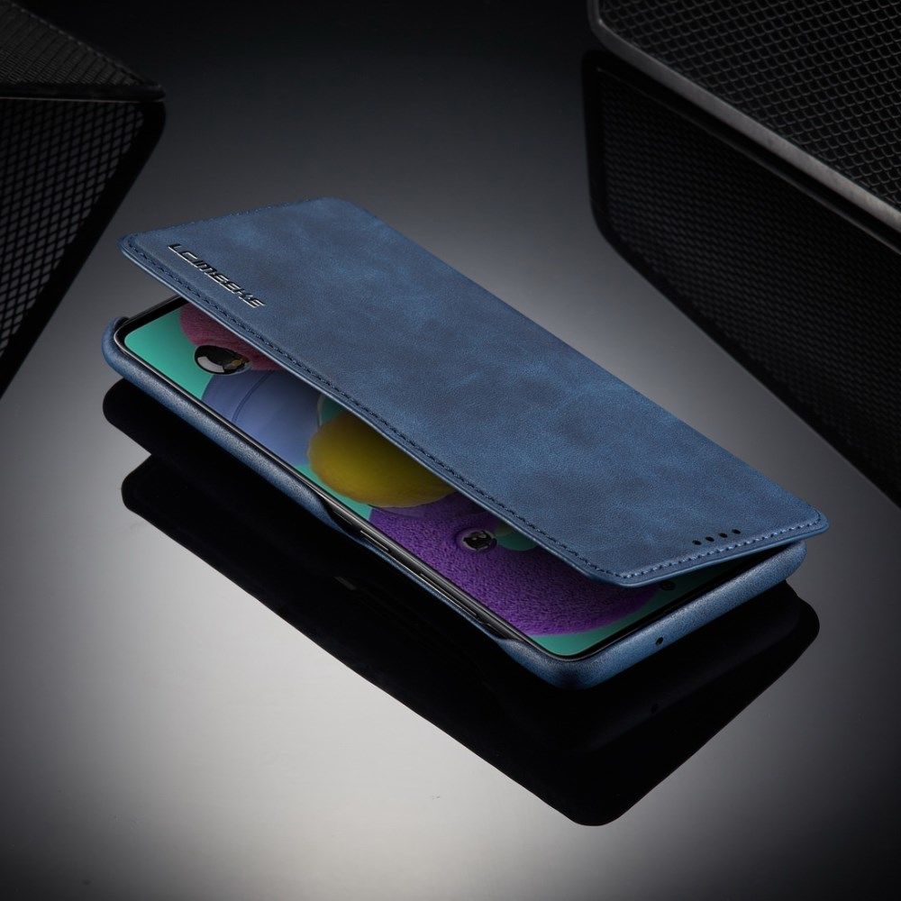 Samsung Galaxy A51 Hoesje Vintage Bookcase met Kaarthouder Blauw afbeelding 12