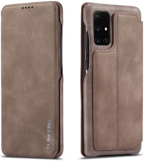 Samsung Galaxy A51 Hoesje Vintage Bookcase met Kaarthouder Coffee afbeelding 6