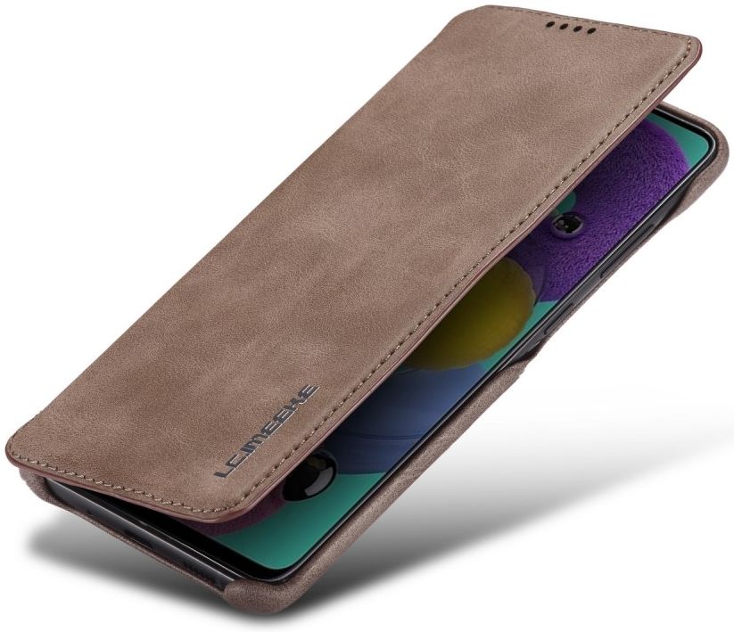 Samsung Galaxy A51 Hoesje Vintage Bookcase met Kaarthouder Coffee afbeelding 1