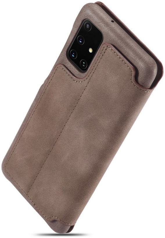 Samsung Galaxy A51 Hoesje Vintage Bookcase met Kaarthouder Coffee afbeelding 8