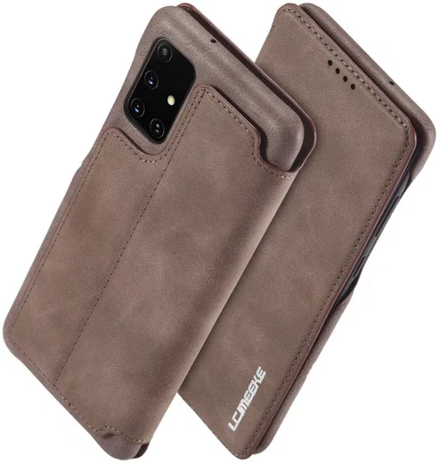 Samsung Galaxy A51 Hoesje Vintage Bookcase met Kaarthouder Coffee afbeelding 3