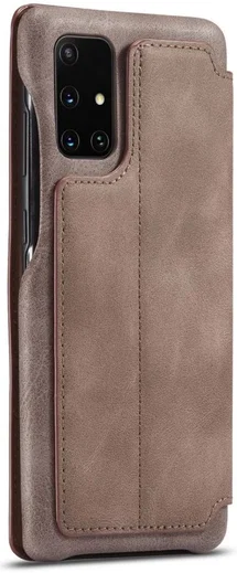 Samsung Galaxy A51 Hoesje Vintage Bookcase met Kaarthouder Coffee afbeelding 2