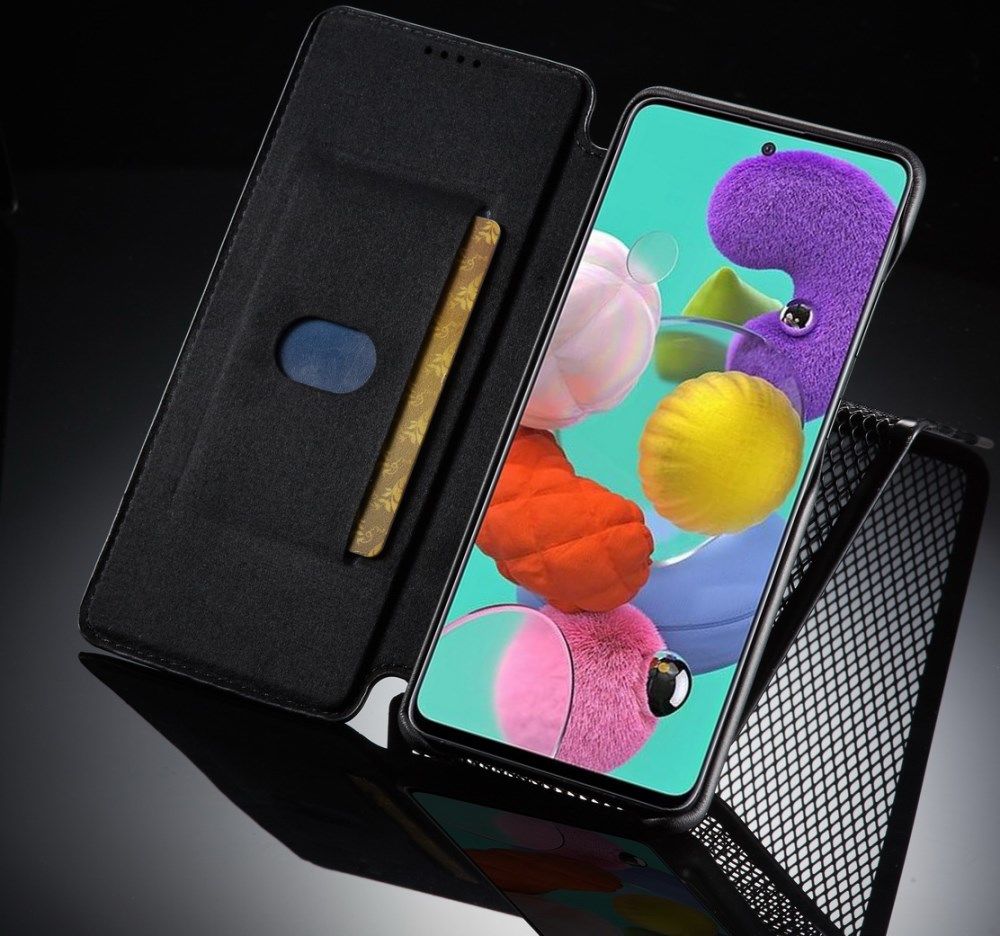 Samsung Galaxy A71 Hoesje Vintage Bookcase met Kaarthouder Zwart afbeelding 9