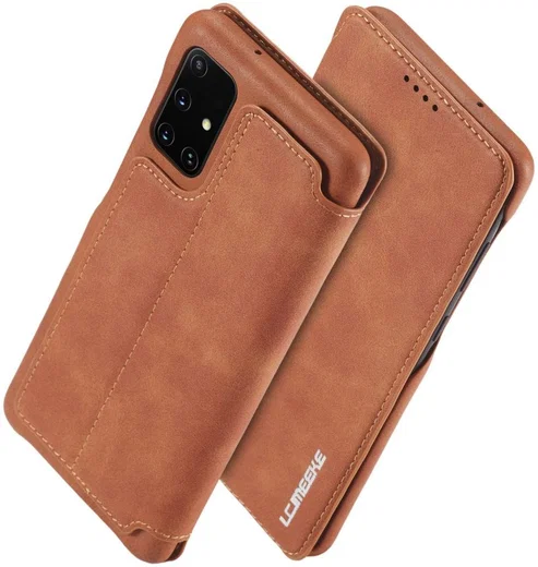 Samsung Galaxy A71 Hoesje Vintage Bookcase met Kaarthouder Bruin afbeelding 4