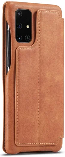 Samsung Galaxy A71 Hoesje Vintage Bookcase met Kaarthouder Bruin afbeelding 2