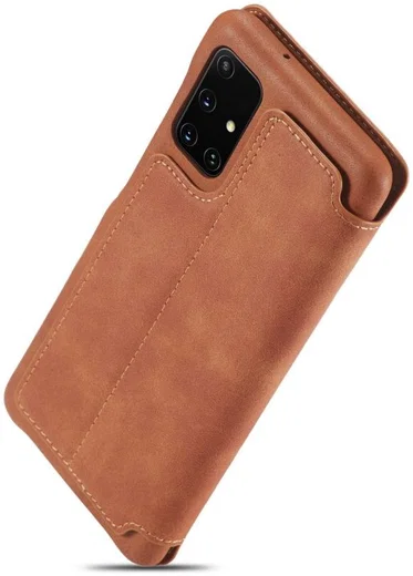 Samsung Galaxy A71 Hoesje Vintage Bookcase met Kaarthouder Bruin afbeelding 8