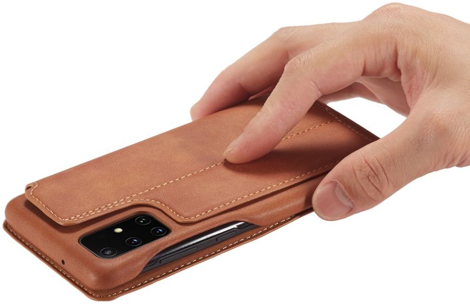 Samsung Galaxy A71 Hoesje Vintage Bookcase met Kaarthouder Bruin afbeelding 11