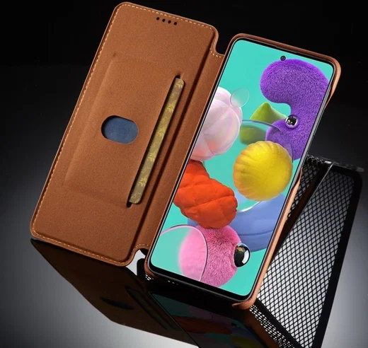 Samsung Galaxy A71 Hoesje Vintage Bookcase met Kaarthouder Bruin afbeelding 13