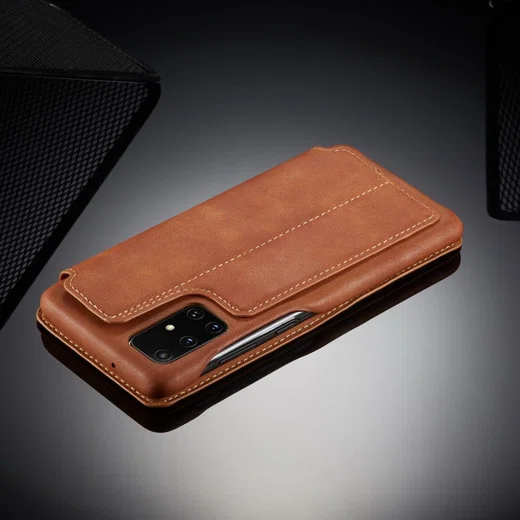 Samsung Galaxy A71 Hoesje Vintage Bookcase met Kaarthouder Bruin afbeelding 15