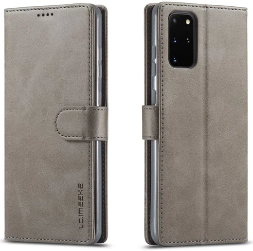 Samsung Galaxy S20 Plus Retro Book Case Portemonnee Hoesje Grijs afbeelding 4