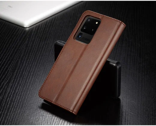 Samsung Galaxy S20 Ultra Retro Book Case Portemonnee Hoesje Coffee afbeelding 9