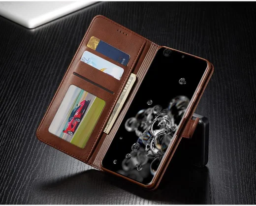 Samsung Galaxy S20 Ultra Retro Book Case Portemonnee Hoesje Coffee afbeelding 10