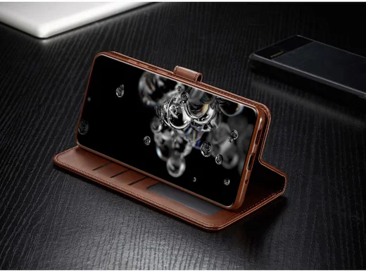 Samsung Galaxy S20 Ultra Retro Book Case Portemonnee Hoesje Coffee afbeelding 11