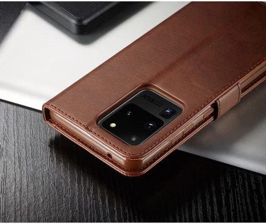 Samsung Galaxy S20 Ultra Retro Book Case Portemonnee Hoesje Coffee afbeelding 13