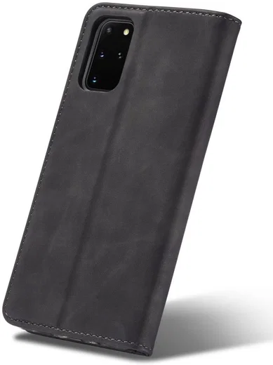 Samsung Galaxy S20 Plus Hoesje Retro Bookcase met Kaarthouder Zwart afbeelding 2