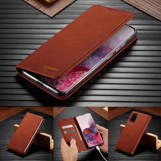 Samsung Galaxy S20 Plus Hoesje Wallet Bookcase Kunstleer Bruin afbeelding 19