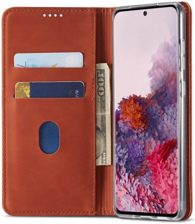 Samsung Galaxy S20 Plus Hoesje Wallet Bookcase Kunstleer Bruin afbeelding 1