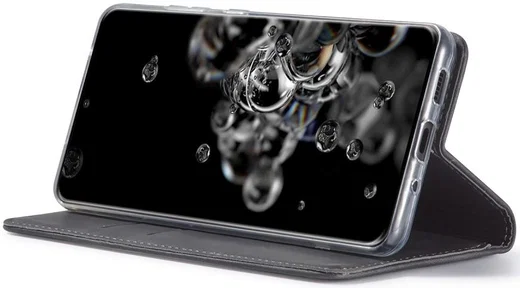 Samsung Galaxy S20 Ultra Hoesje Wallet Bookcase Kunstleer Zwart afbeelding 3