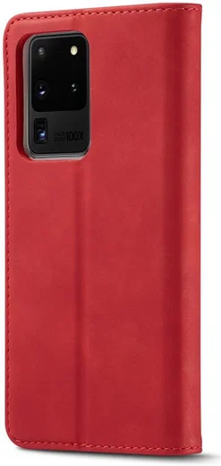 Samsung Galaxy S20 Ultra Hoesje Wallet Bookcase Kunstleer Rood afbeelding 2