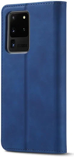 Samsung Galaxy S20 Ultra Hoesje Wallet Bookcase Kunstleer Blauw afbeelding 2