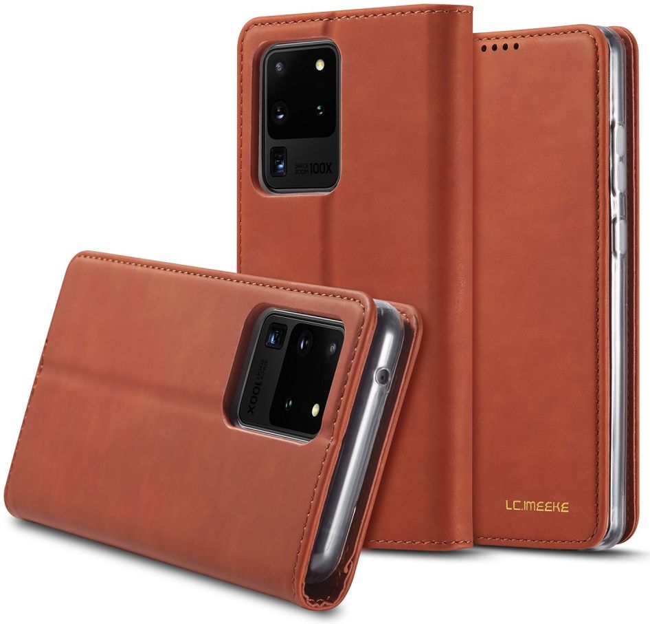 Samsung Galaxy S20 Ultra Hoesje Wallet Bookcase Kunstleer Bruin afbeelding 7