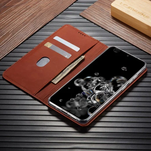 Samsung Galaxy S20 Ultra Hoesje Wallet Bookcase Kunstleer Bruin afbeelding 16